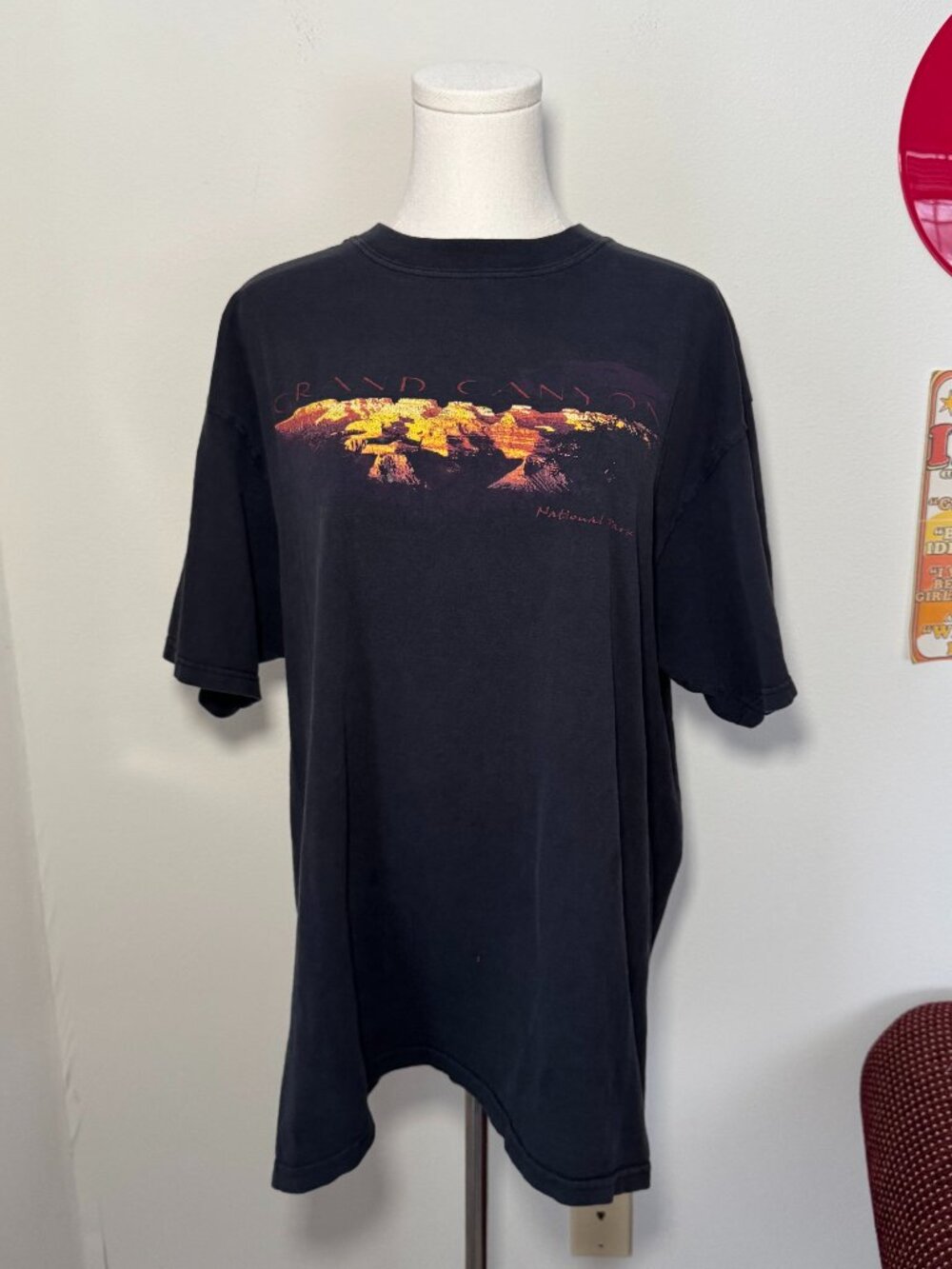 Vintage Grand Canyon Arizona Distressed Black Short Sleeve Tee Shirt